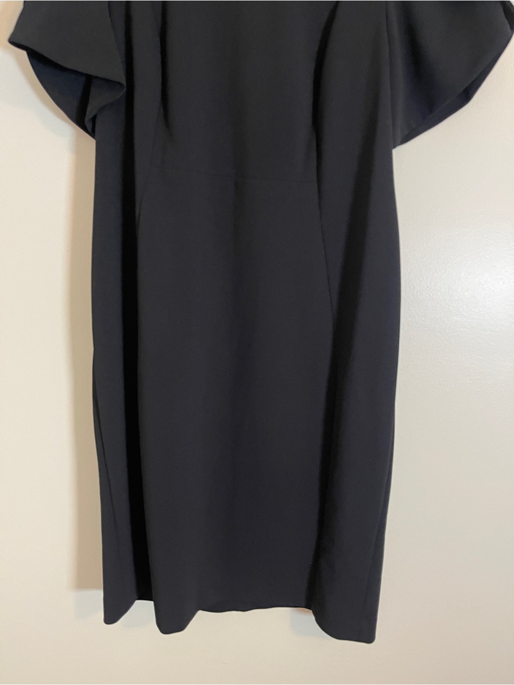 Calvin Klein Dress Womens 18W Black Midi Shift Flutter Sleeves Classic Chic Work - Picture 4 of 10